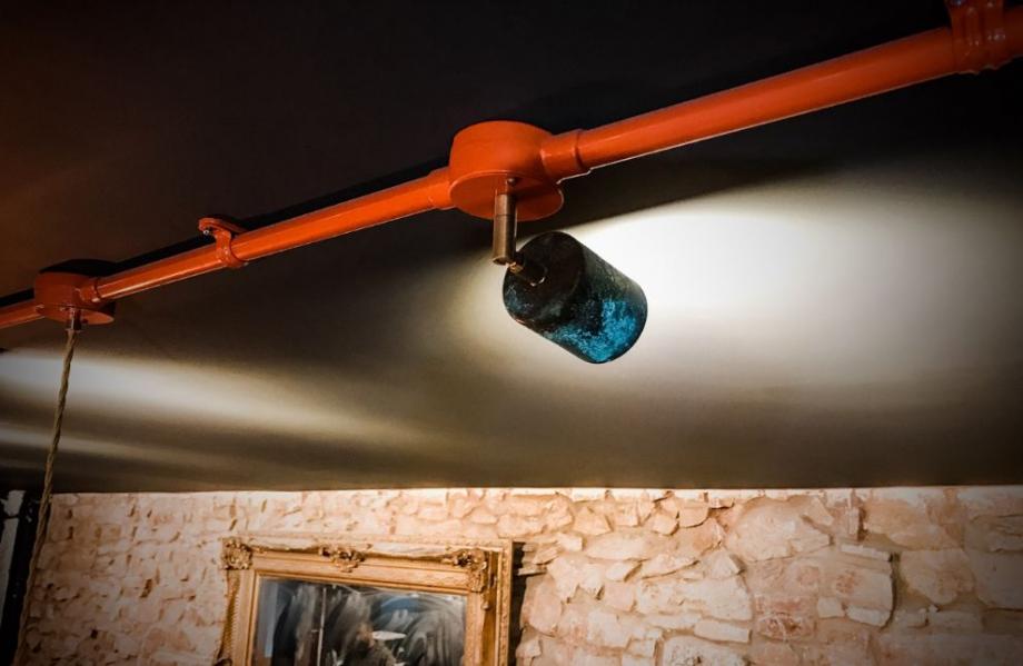 Conduit box light fitting verdigris copper adjustable spot